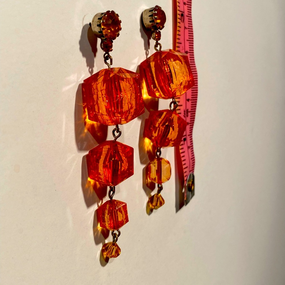 Farina’s hallmark Orange dangle post earrings